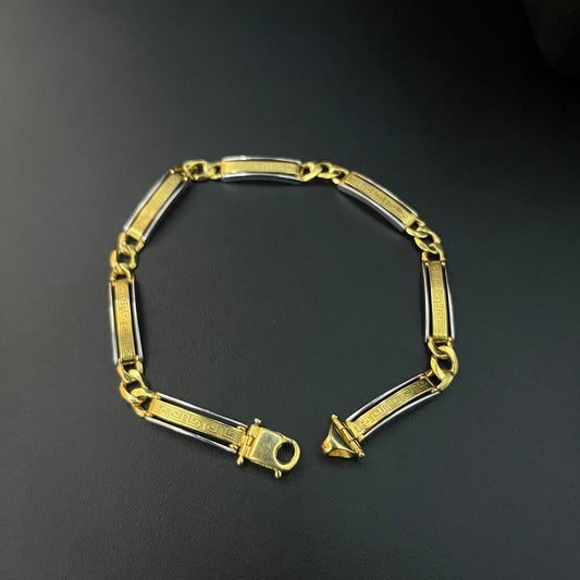Silver Gents Bracelet Italian Gold Finished