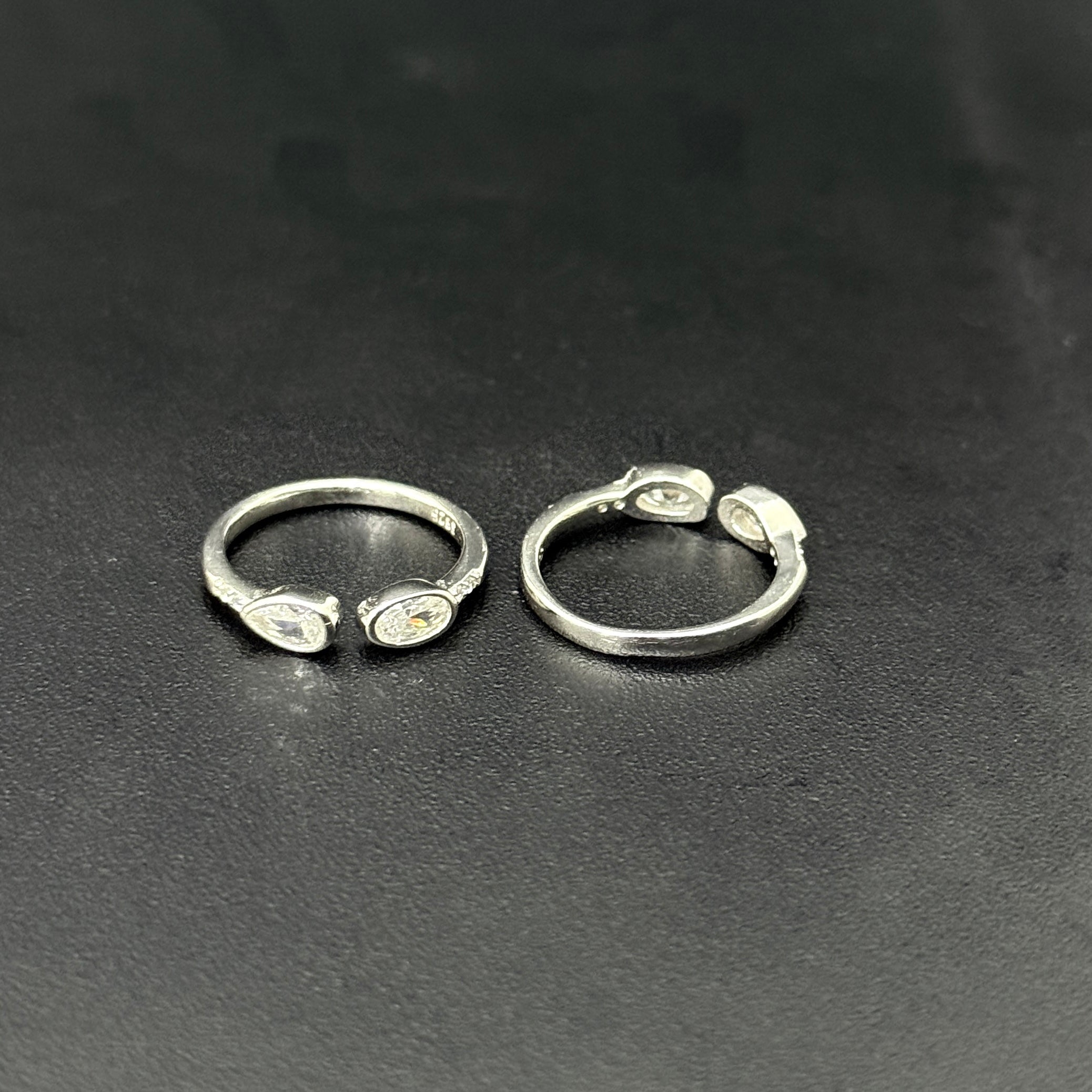 Ladies Toe Rings Duo Cz TS5