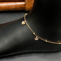 Silver Ladies Anklet Golden Heart & Floral Charm Rose Gold 925