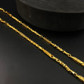 Mens Chain Gold Finished Italian Narrow Stripes 02