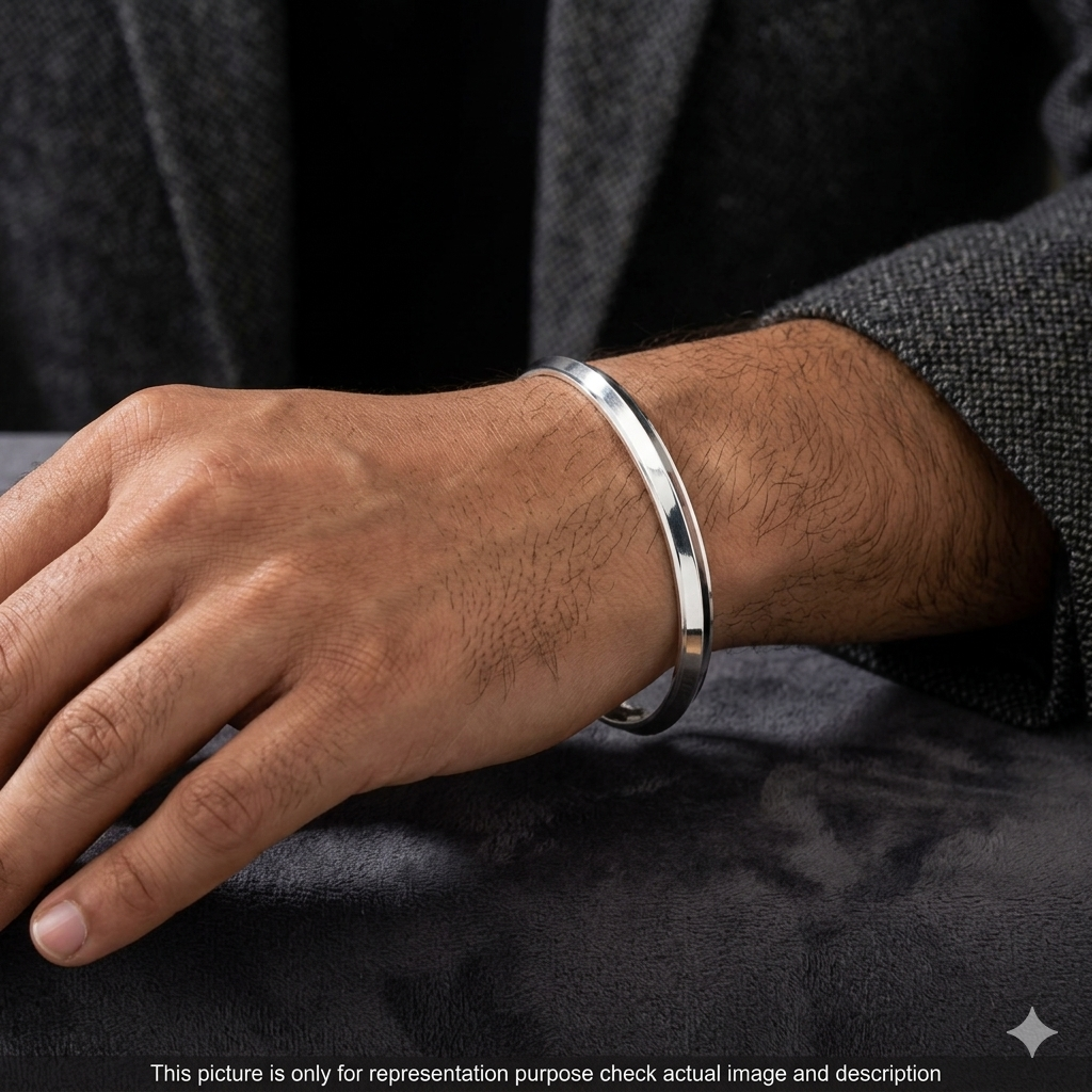 Silver Mens Classic Punjabi Kada