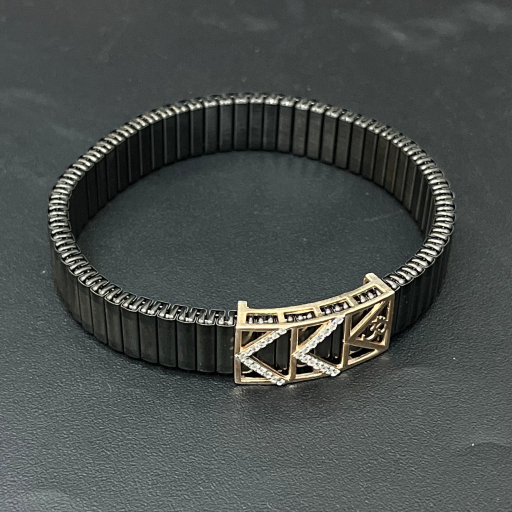 Silver Mens Flexible Bracelet Arrow OM 925