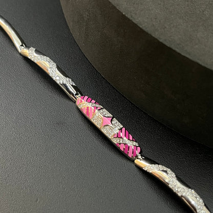 Silver Ladies Bracelet Mono Colour Cut