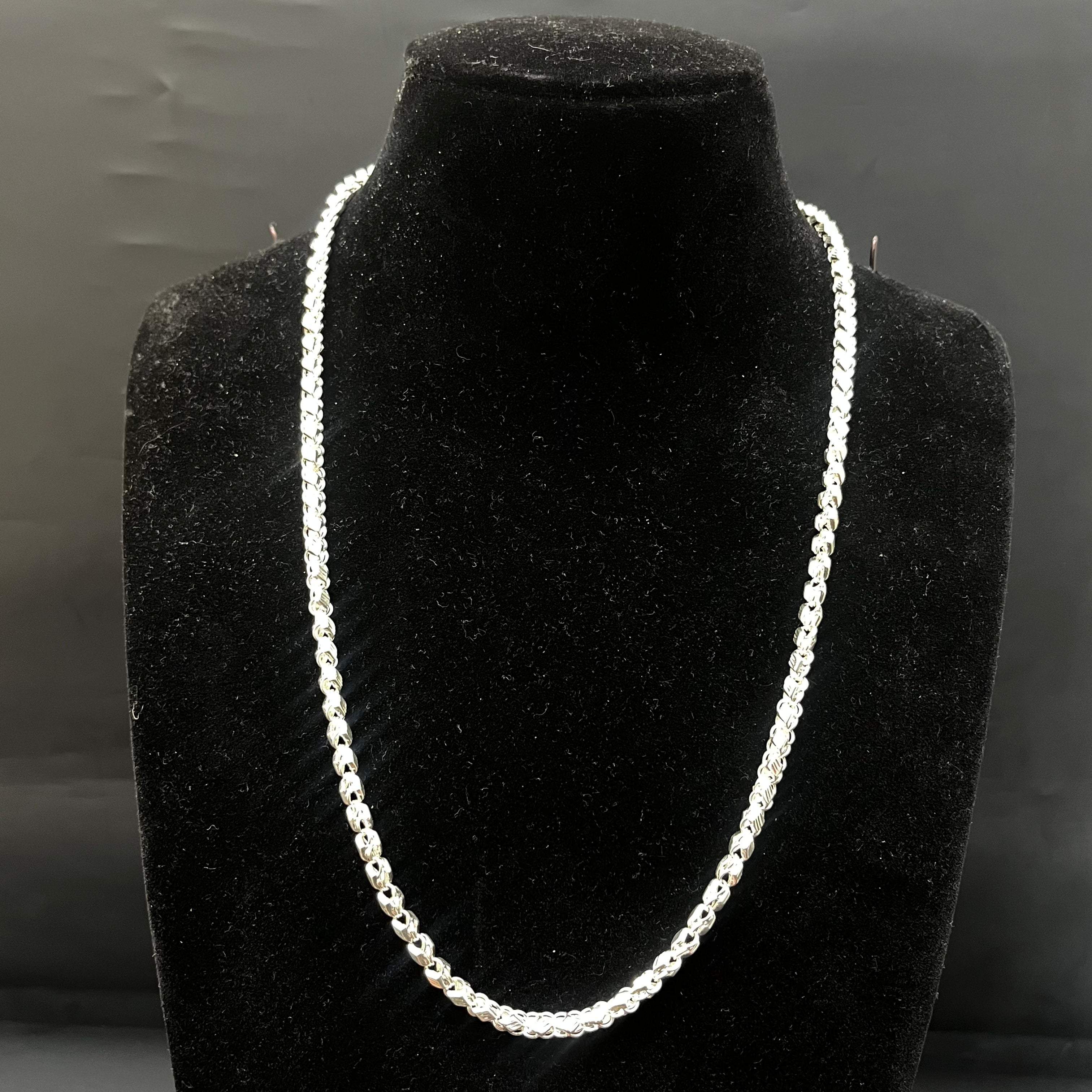 Silver Mens Chain Leaf