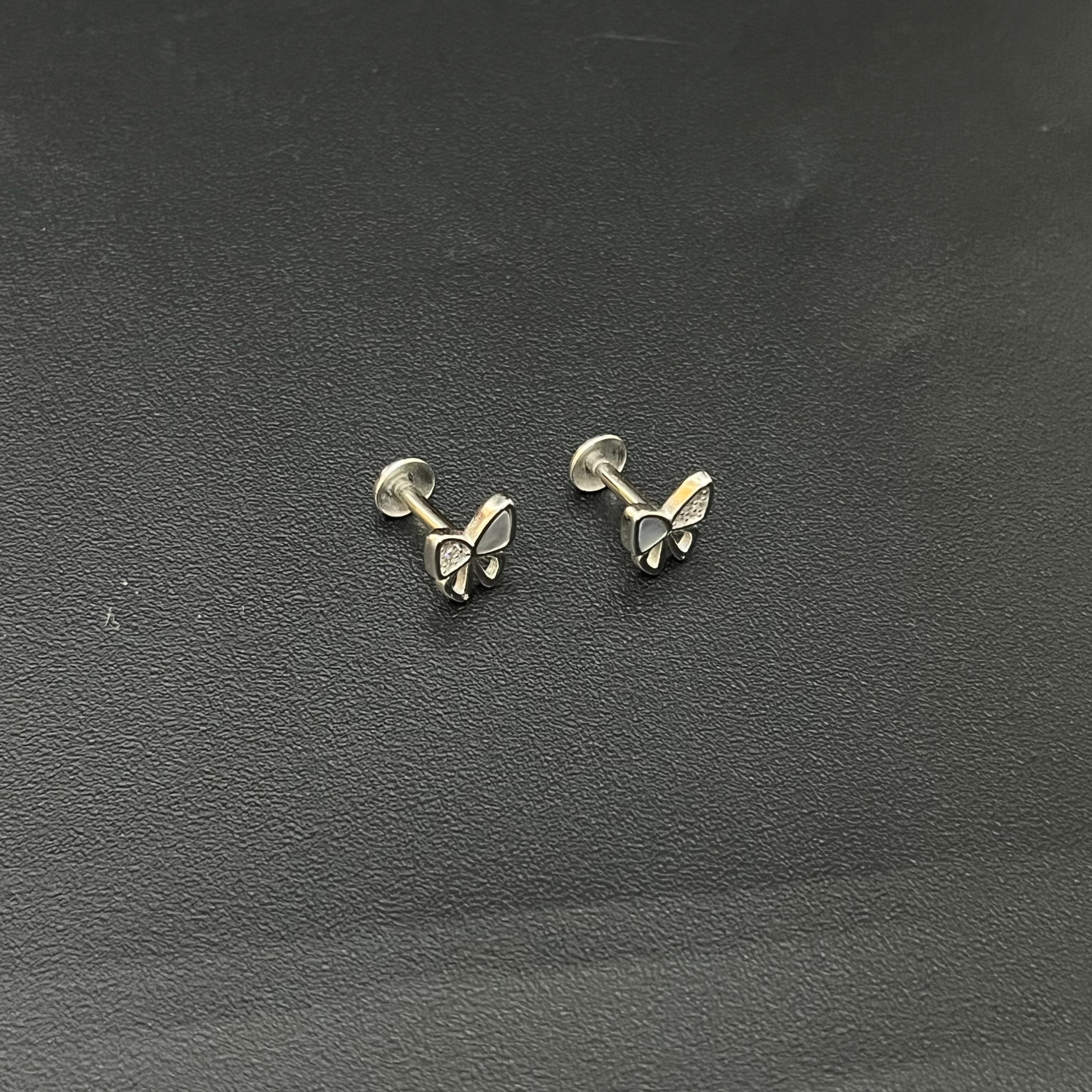 Silver Ladies Stud Butterfly MOP SS 925