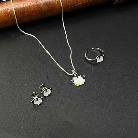 Silver Baby Set Penguins