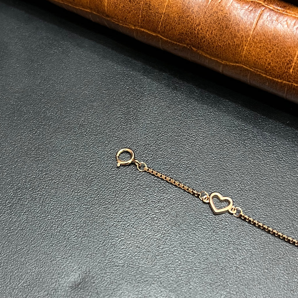 Silver Ladies Bracelet Two Hearts Shapes Rose Gold 925