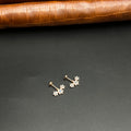 Silver Second Studs White & Blue AD Stones Rosegold 925