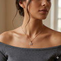 Silver Ladies Chain Petal Rosegold