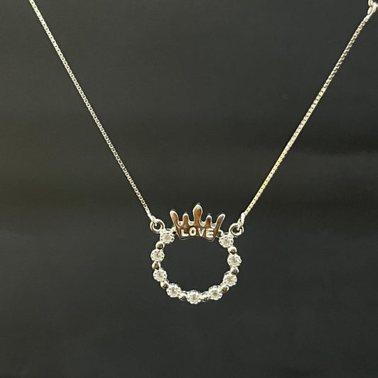 Ladies Pendant Chain Queen Love AD Stone