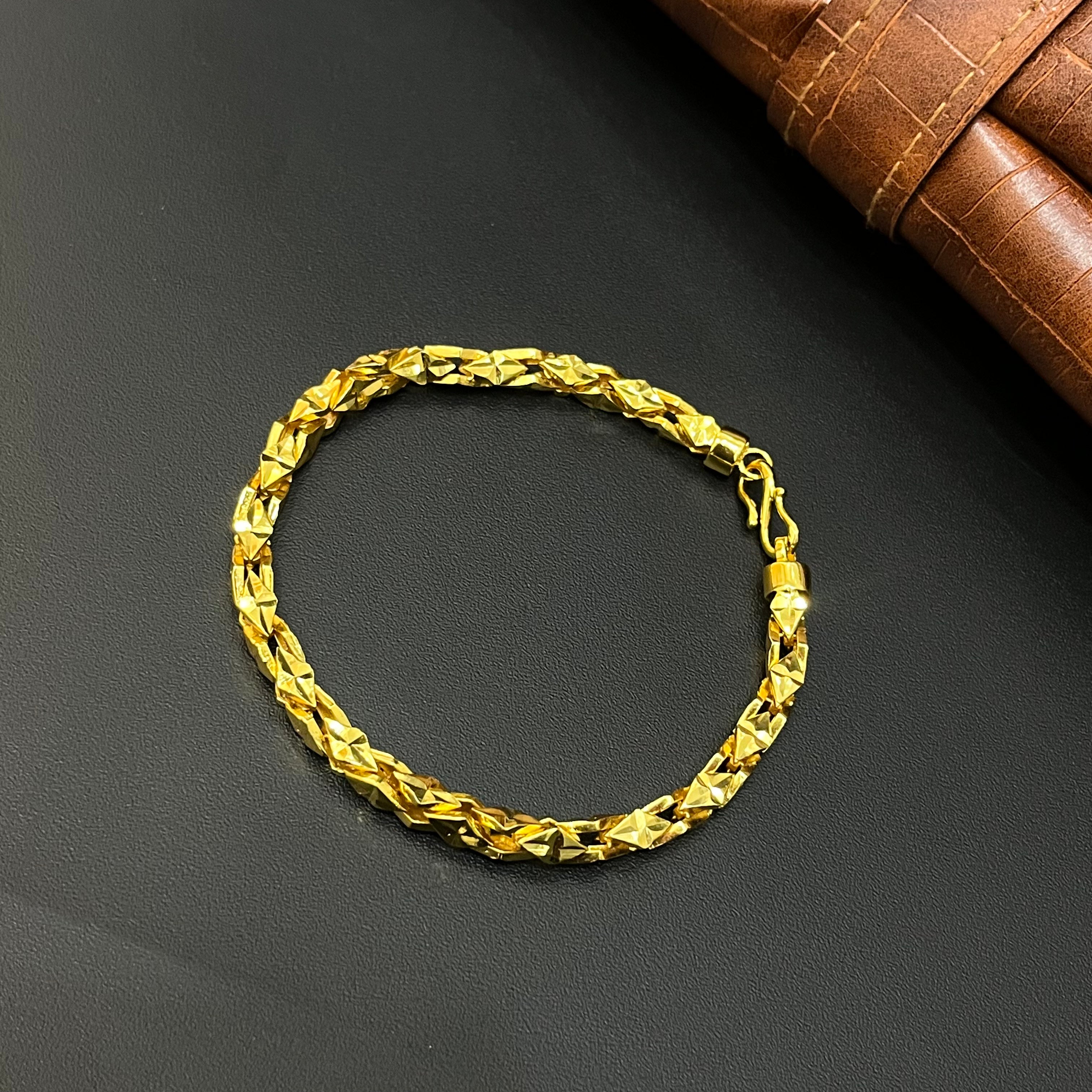 Silver Mens Bracelet Double Kathli Gold Polish