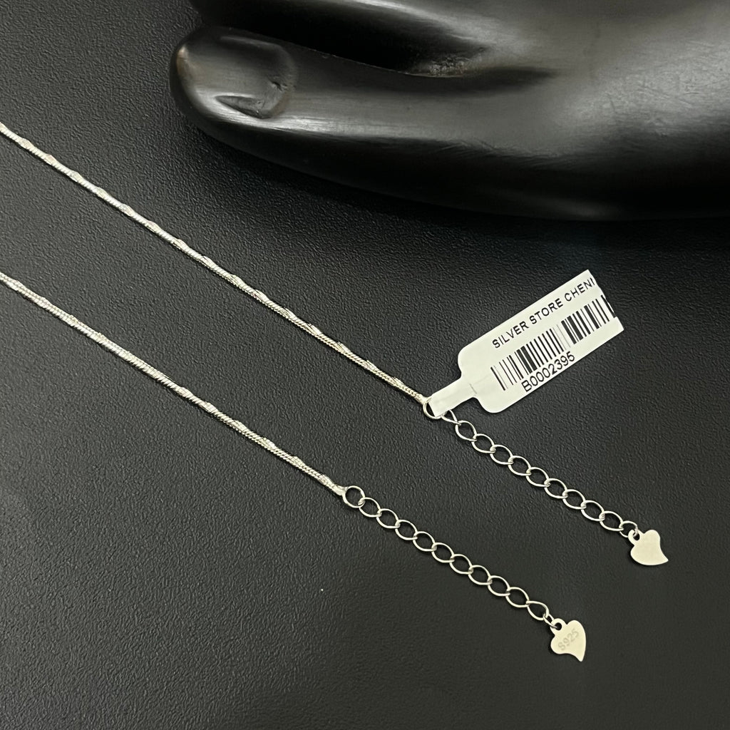 Silver Ladies Anklet Sprial Cut 925