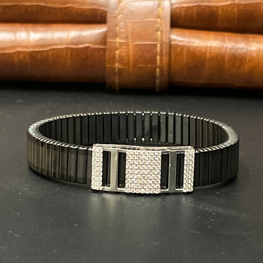 Silver Mens Flexible Bracelet Belt 925