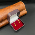 Silver Ladies Stud Triangle Mini Jimki Gold Finished 92.5