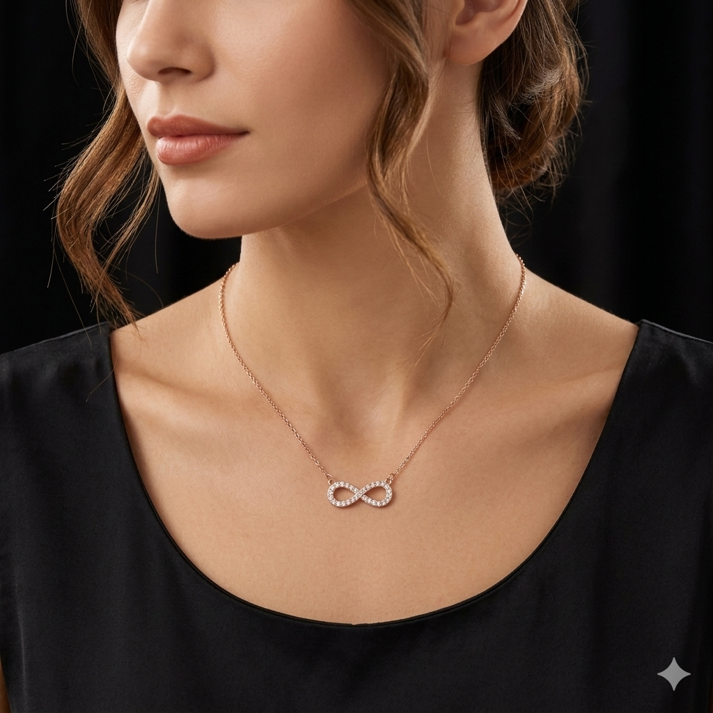 Silver Ladies Chain Infinity Rosegold