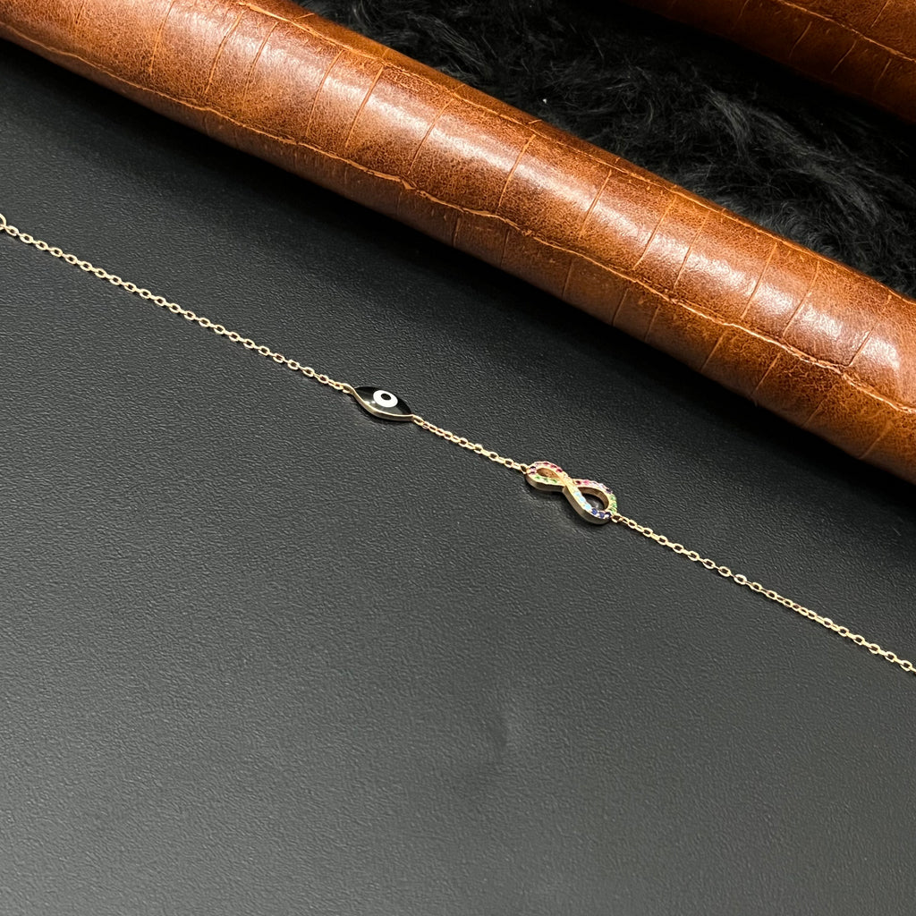 Silver Ladies Bracelet Evil Eye & Infinity