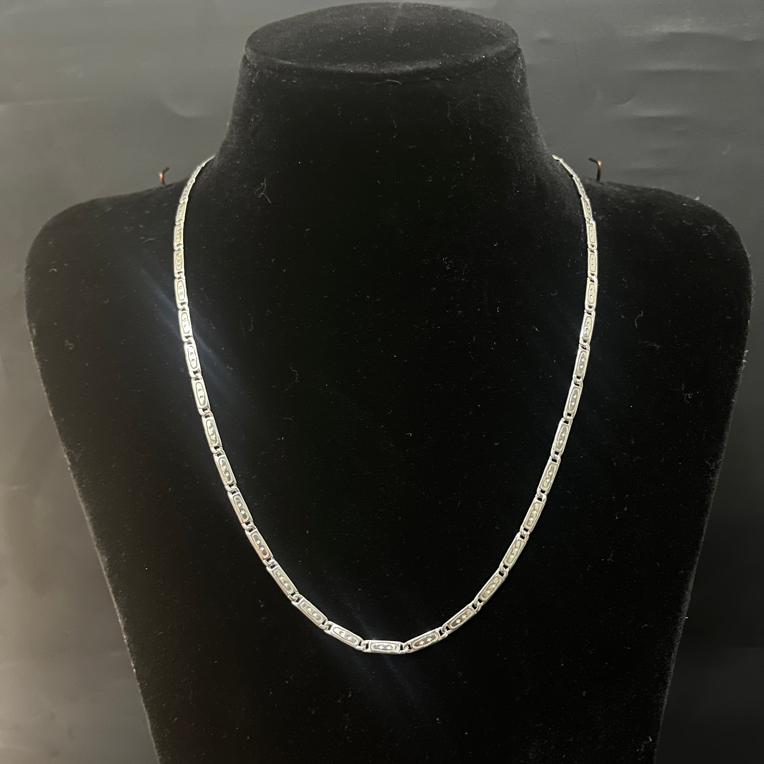 Silver Mens Chain Flat Italian Star