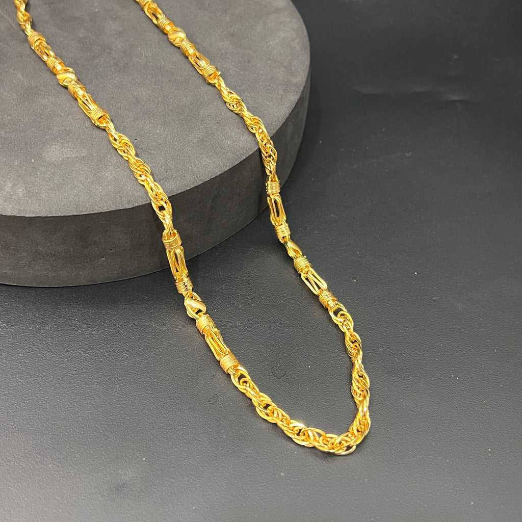 Silver Mens Chain Indo Italian Premium Edition Gold Finish 925