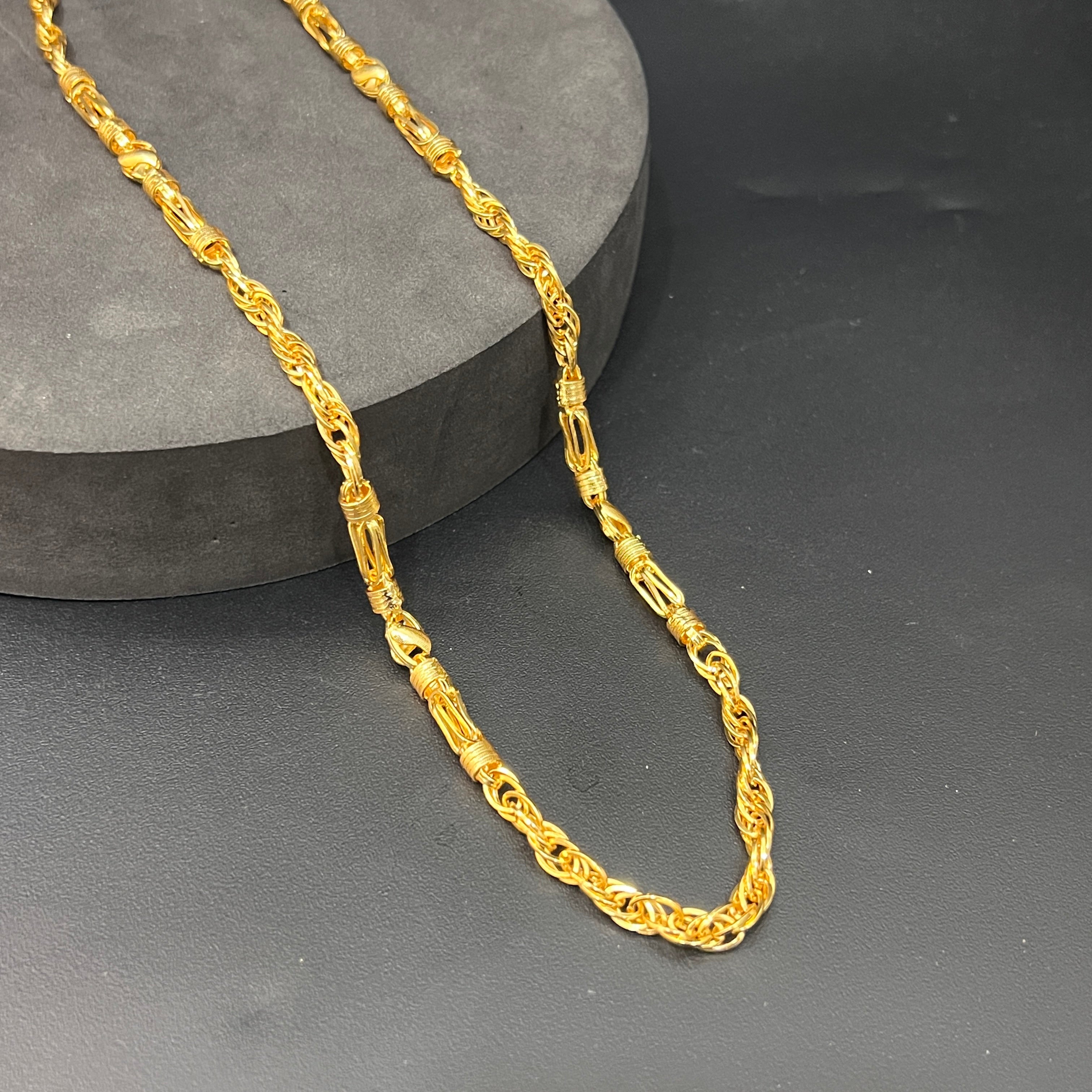 Silver Mens Chain Indo Italian Premium Edition Gold Finish 925