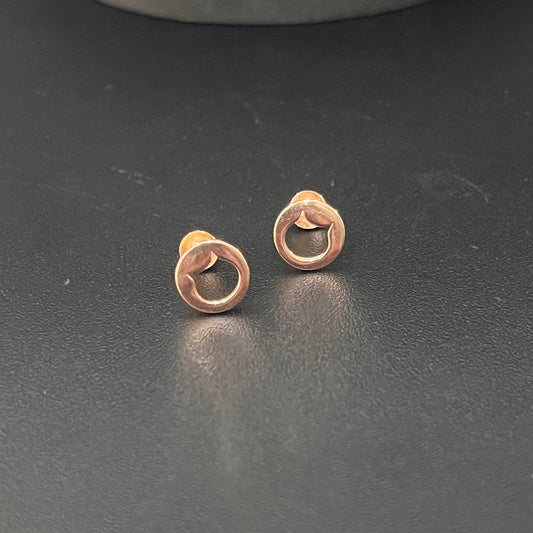 Silver Rosegold Studs Cat