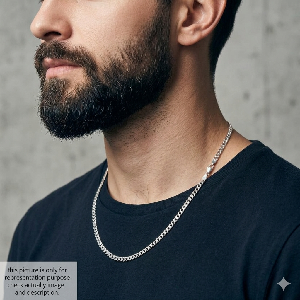Silver Mens Chain Kadap