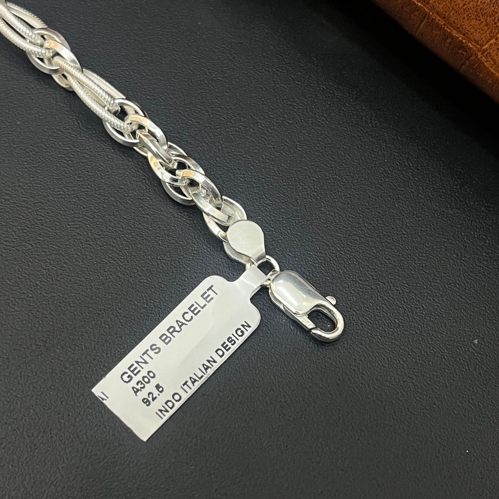Silver Mens Bracelet Indo Italy MS01 925
