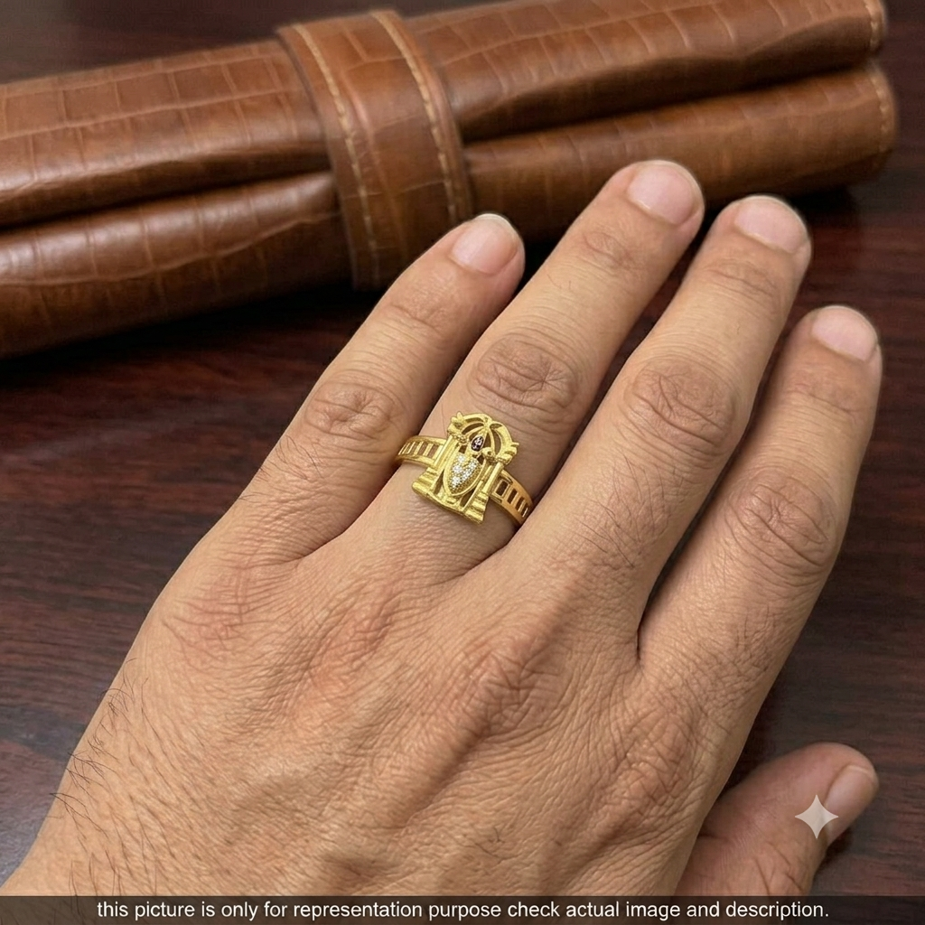 Silver Ring Tirupathi Balaji Gold Finished 925 3