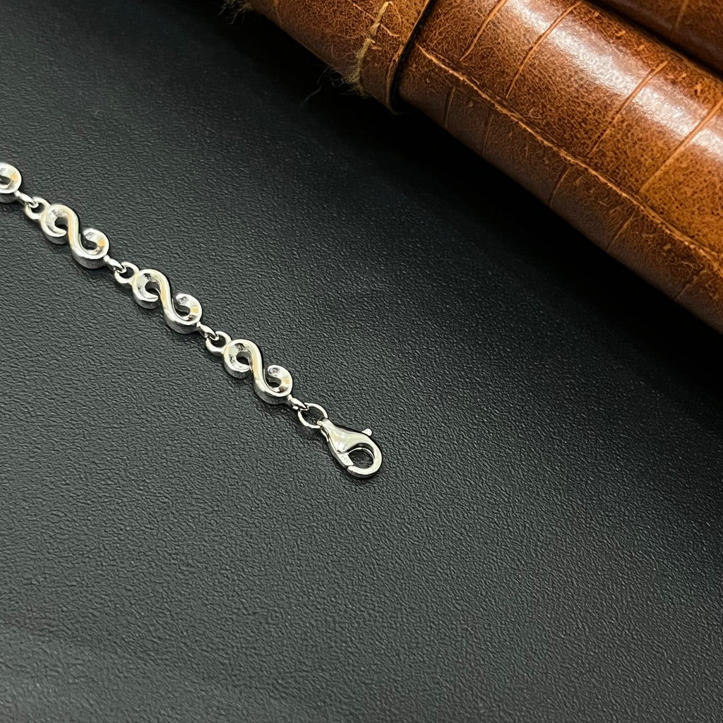Silver Ladies Bracelet Rhodium R01 925