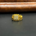 Silver Mens Ring Traditional Antique Maharaja Gold Finish 925