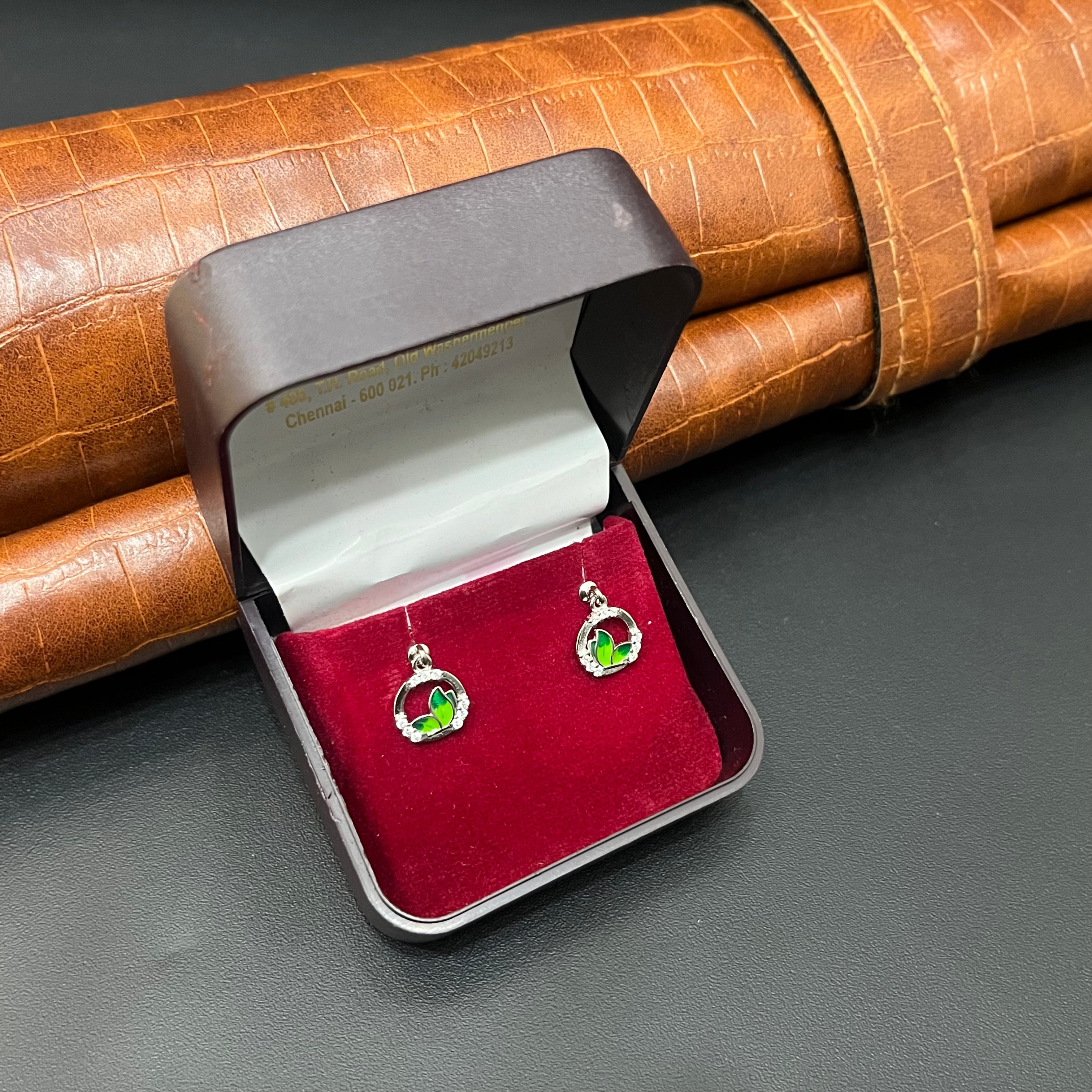 Silver Helix Studs Blue Butterfly Greenz