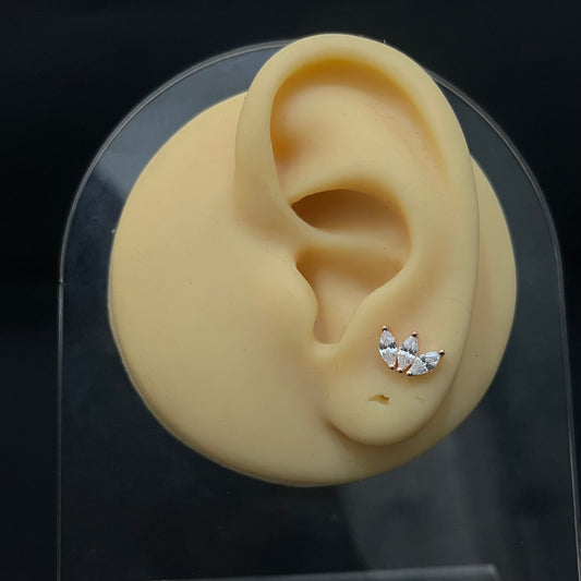 Silver Second Studs Nayanthra Model Rosegold