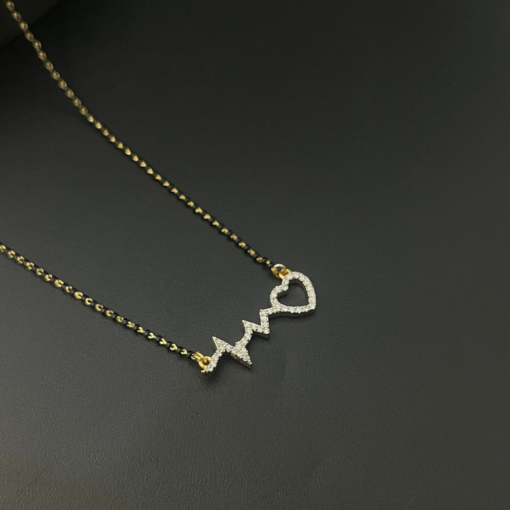 Silver Black Beads Chain Gold Finished