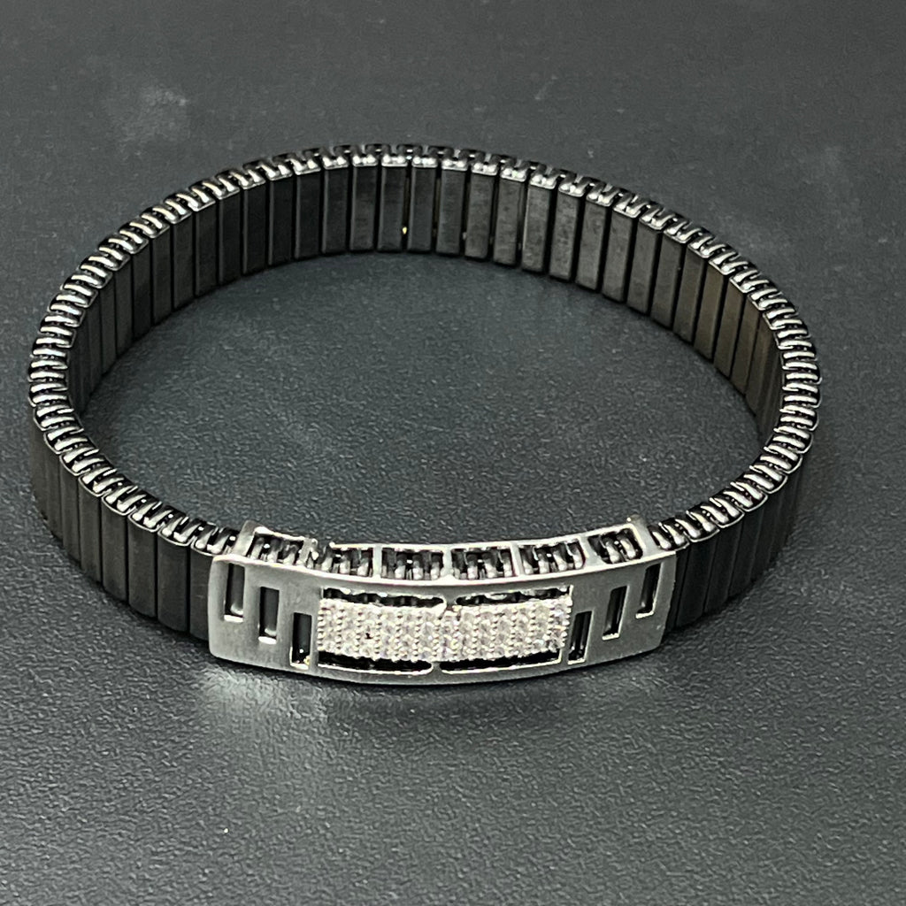 Silver Mens Flexible Bracelet FB9 925