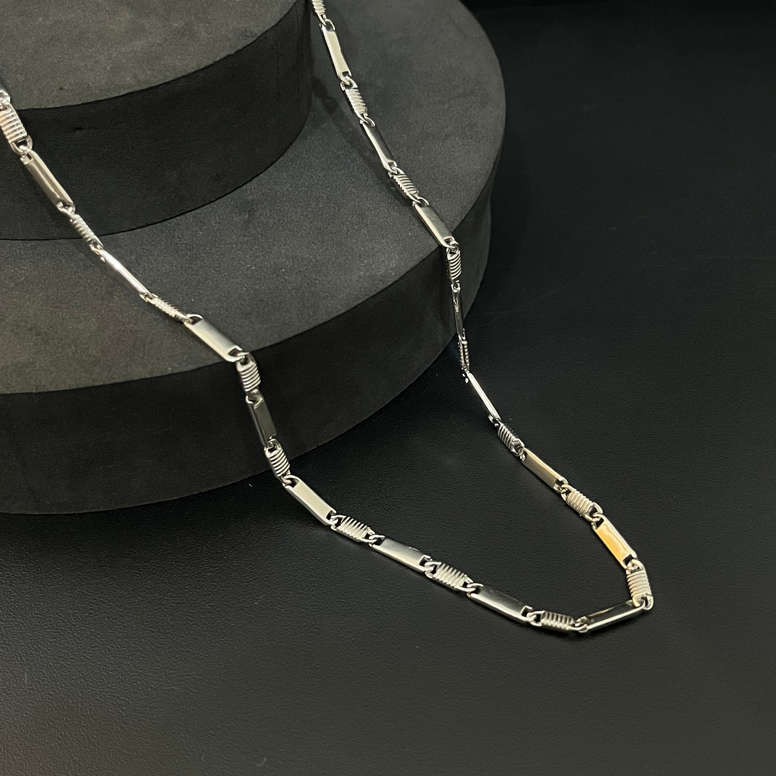 Silver Mens Chain Flat Italian