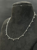 Ladies Silver Chain Black Hangings