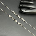 Silver Ladies Anklet Three Infinity Crystal Stone 925