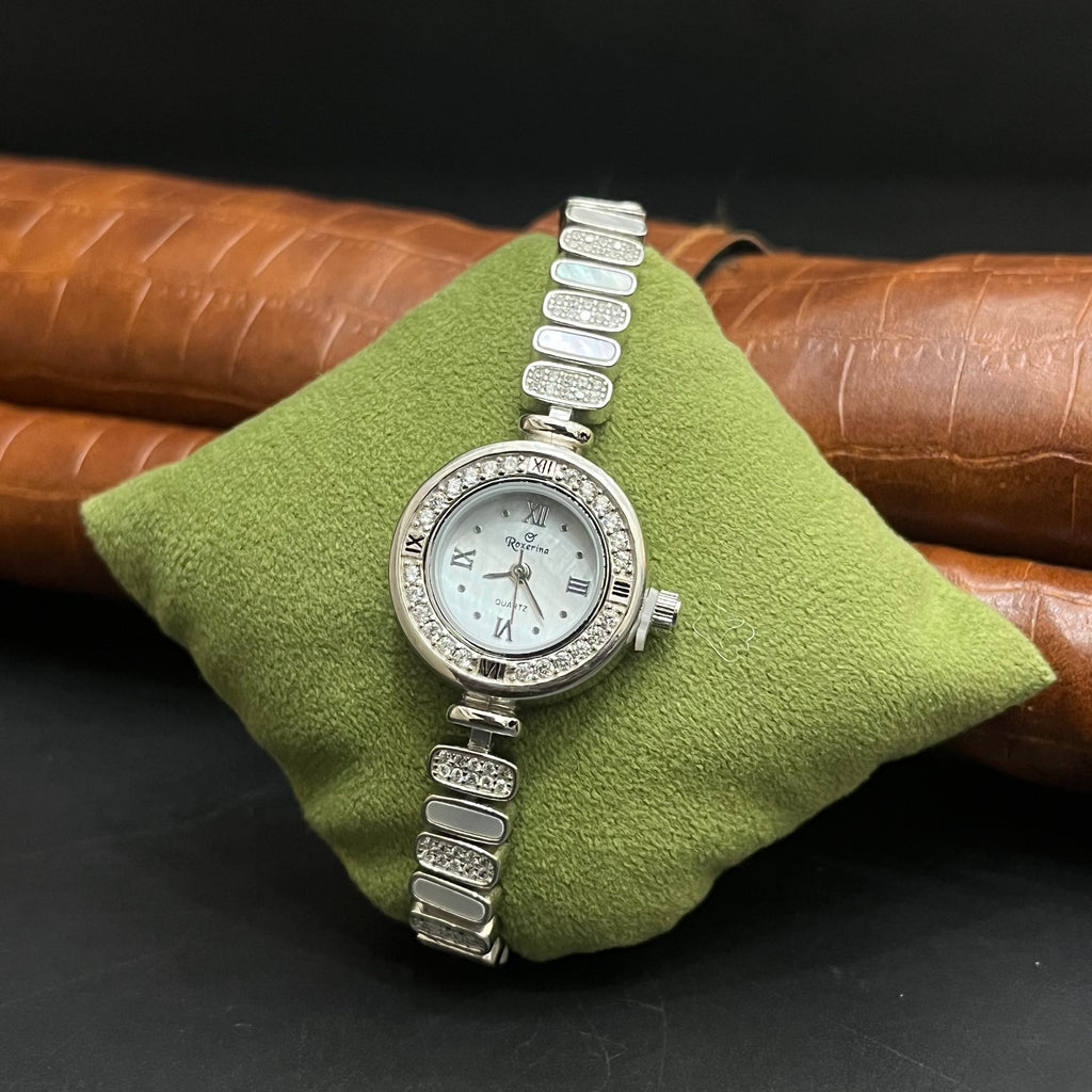 Silver Ladies Watch Classic Crystal Regal Link 925