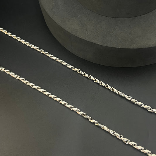 Silver Mens Chain Bullet Bahubali