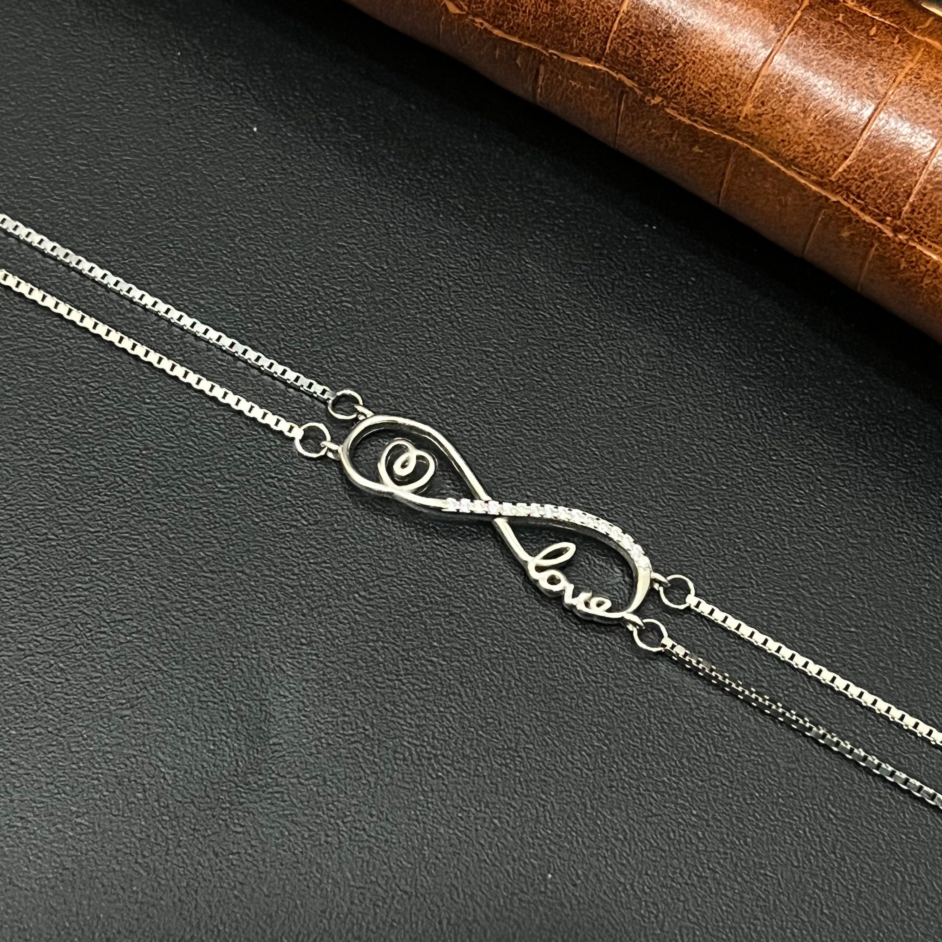 Silver Ladies Bracelet Infinity Heart & Love