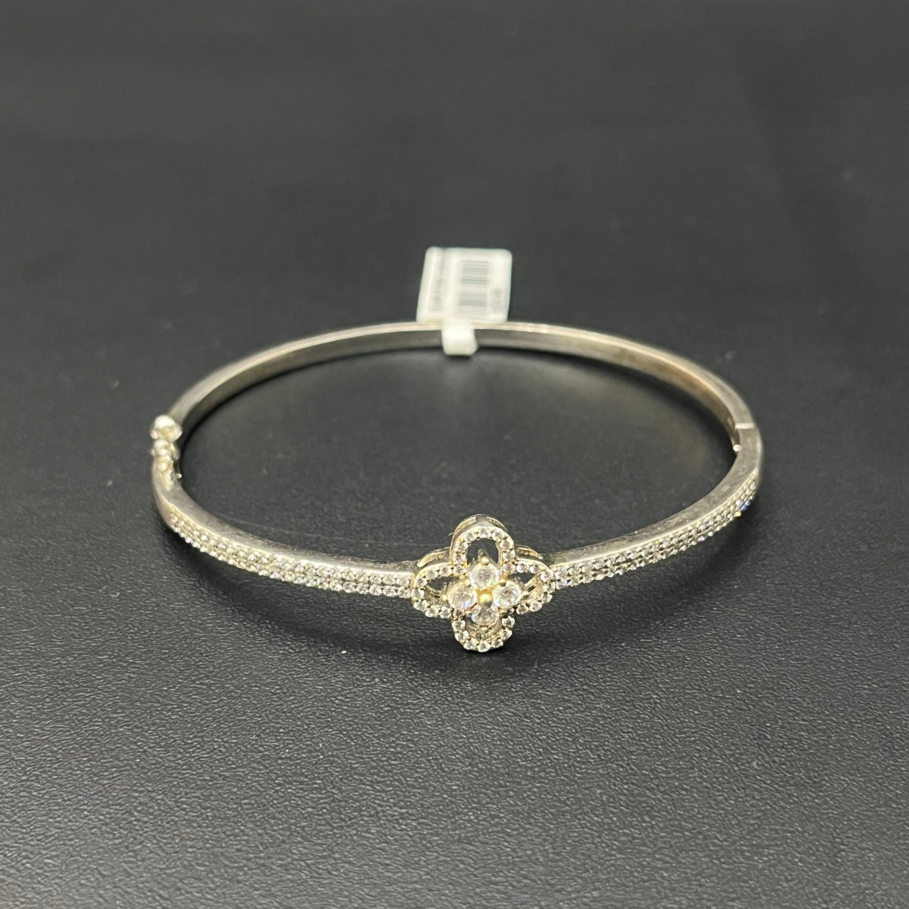 Silver Ladies Kada Floral