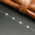 Silver Ladies Bracelet Floral White Crystal 925
