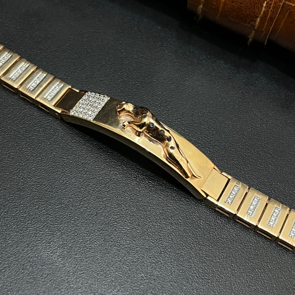 Silver Mens Bracelet Jaquar Rose Gold 925