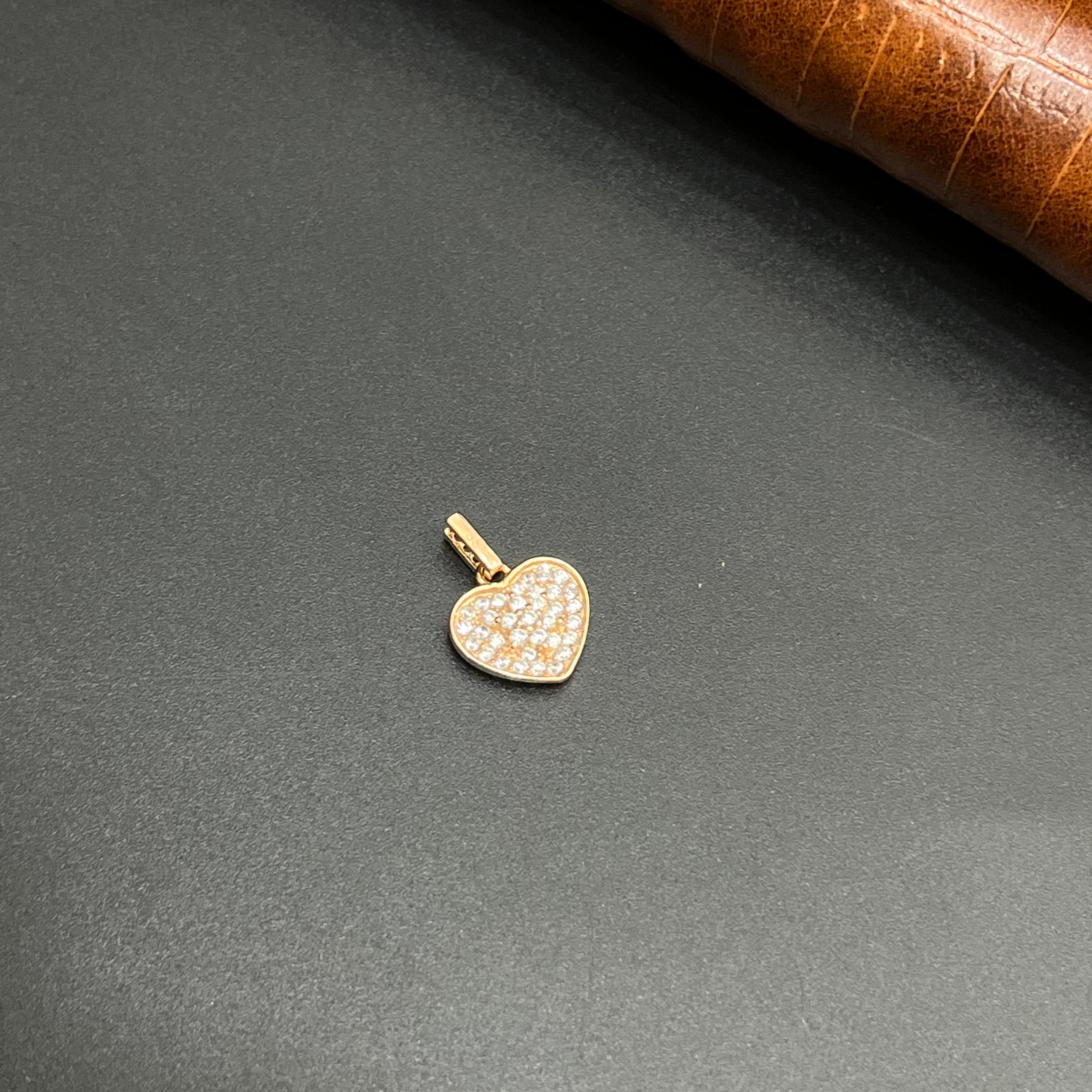 Silver Ladies Pendant Love Heart Charm Rose Gold M01 925