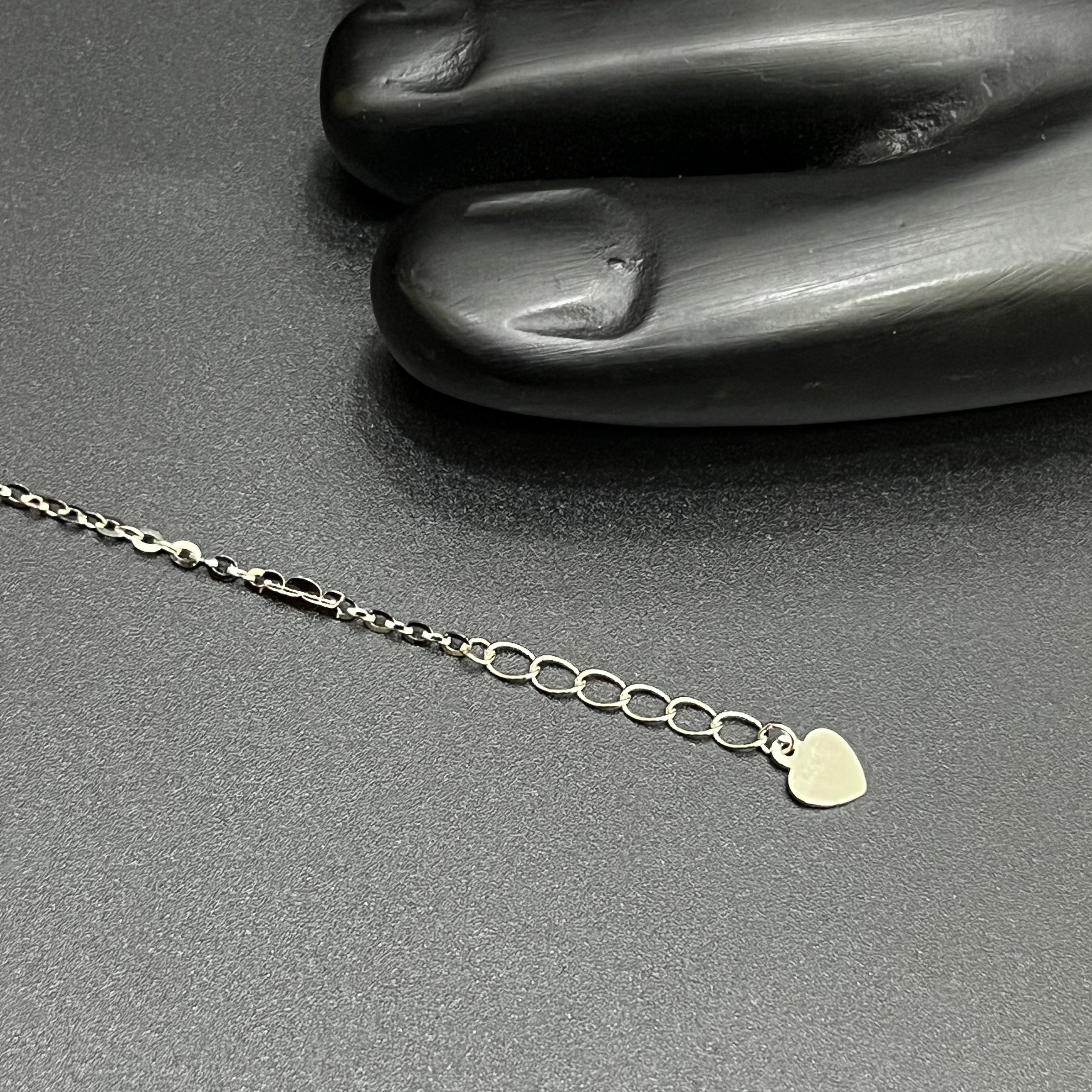 Silver Ladies Anklet Butterfly Charms Crystal Stone 925