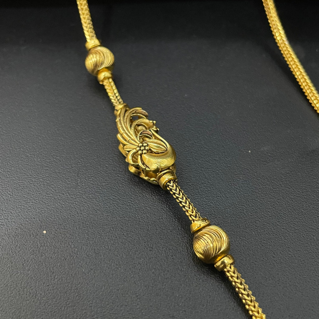 Sliver Thali Saradu Peacock Antique Gold Finished