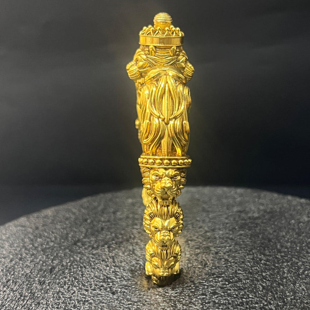 Silver Royal Lion Kada Gold Finished