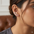 Silver Ladies  Earcuffs  Honey Bee