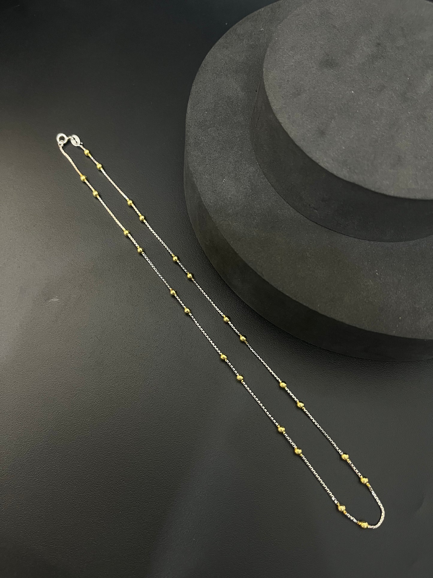 Silver Ladies Pendant Chain Floral Beads