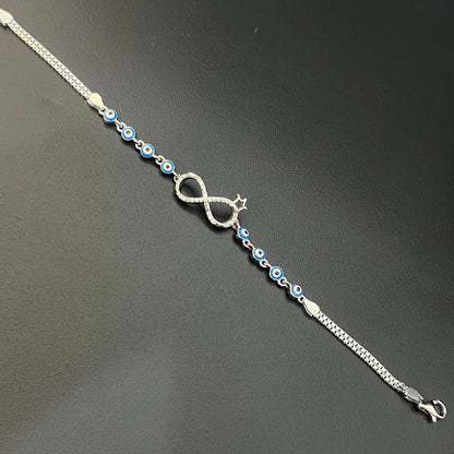 Silver Ladies Infinity Bracelet Crown