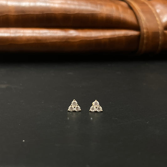 Silver Second Studs 3stones SS